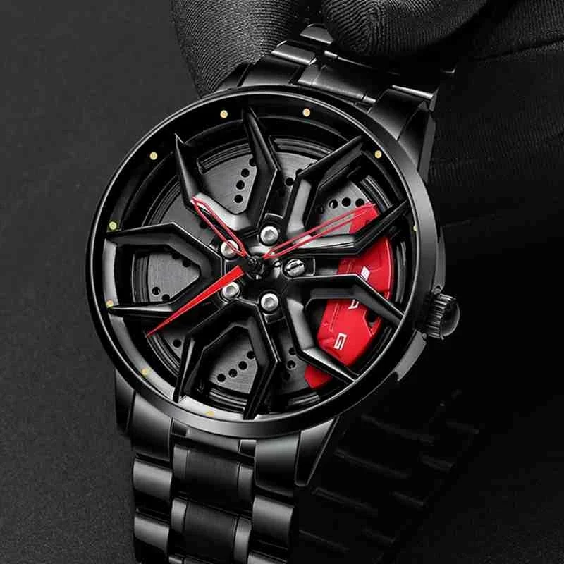 New Original 3D Wheel Rim Hub Watches Men 3D Sport Rim Hub Wheel Wristwatch Creative Car Quartz Men's Watches Relogio Masculino