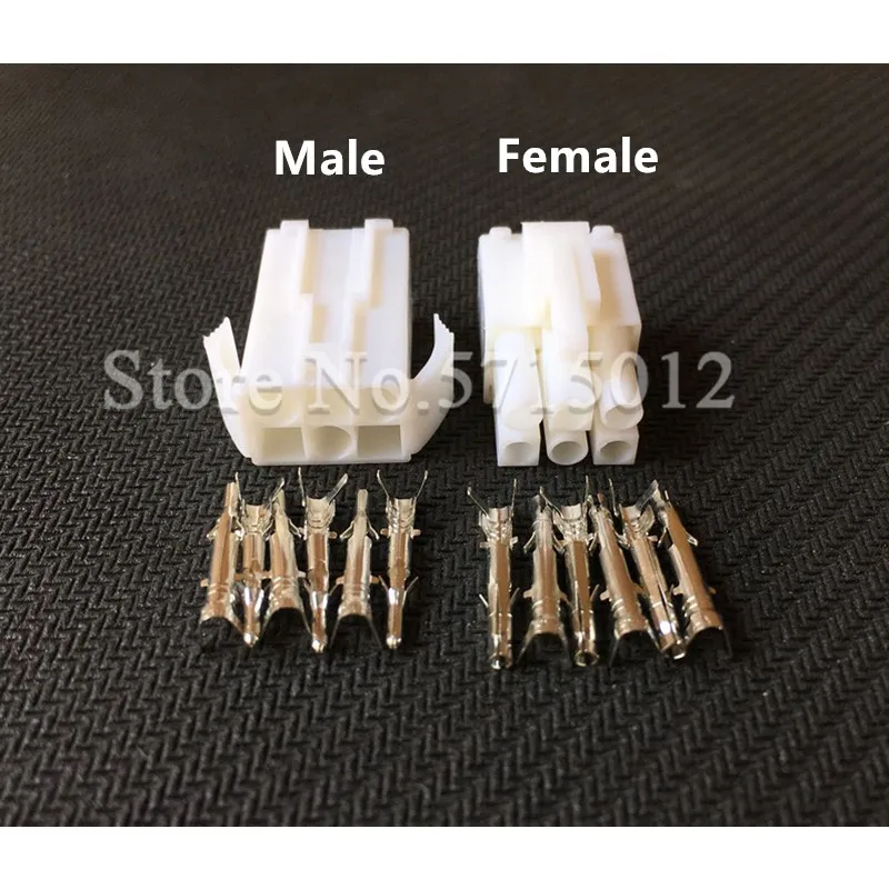 5set 6 Hole Female And Male Small Tamiya Connector Set Kits Mini Tamiya Set EL 4.5MM Socket Plug With 6 Way 6 Pin 6P