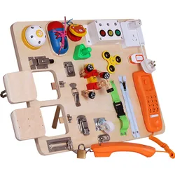 Busy Board Montessori Unlock Toy Essential Educational Sensory Board Toddler busyboard intelligence tablero sensorial montessori