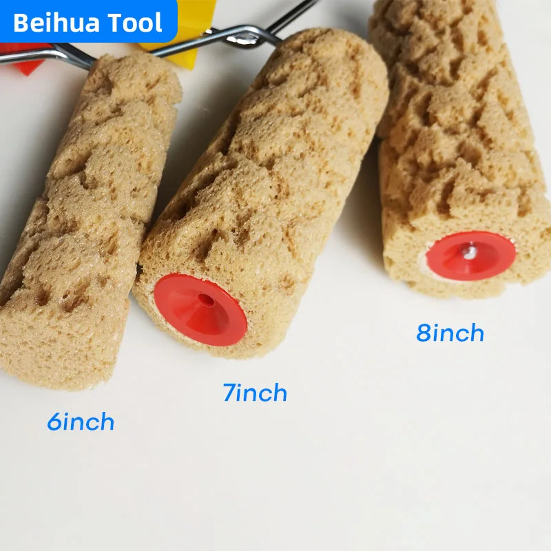 6 Inci 7 Inci 8 Inci Kuas Rol Cat Busa Spons Rol Bertekstur Rumput Laut Buatan untuk Dekorasi Dinding Alat Pelukis Berpola