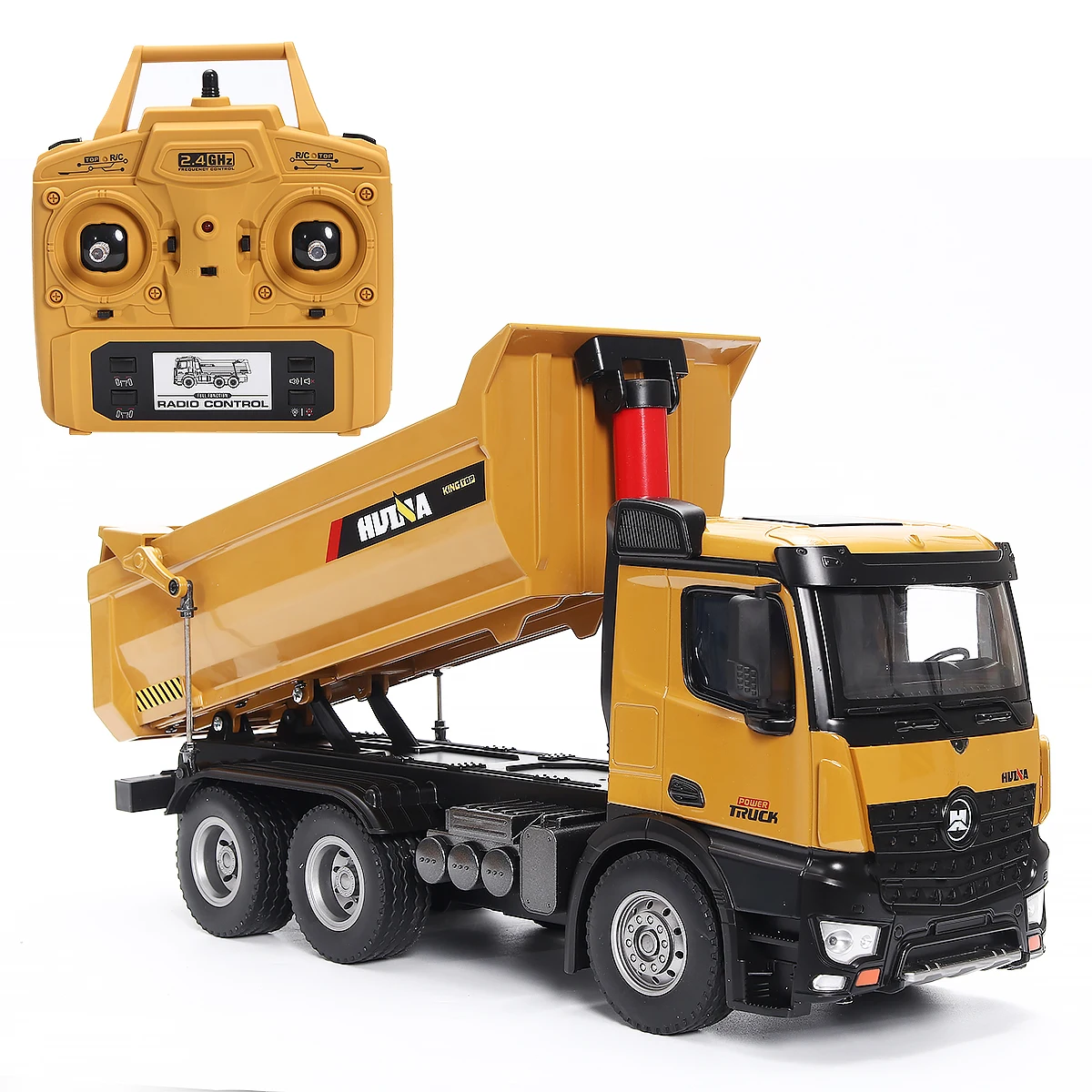 Huina 1582 1/14 10Channels Remote Control Alloy Dump Truck Simulation Loading Engineering Vehicle Model RC Car Adult Boy Toy