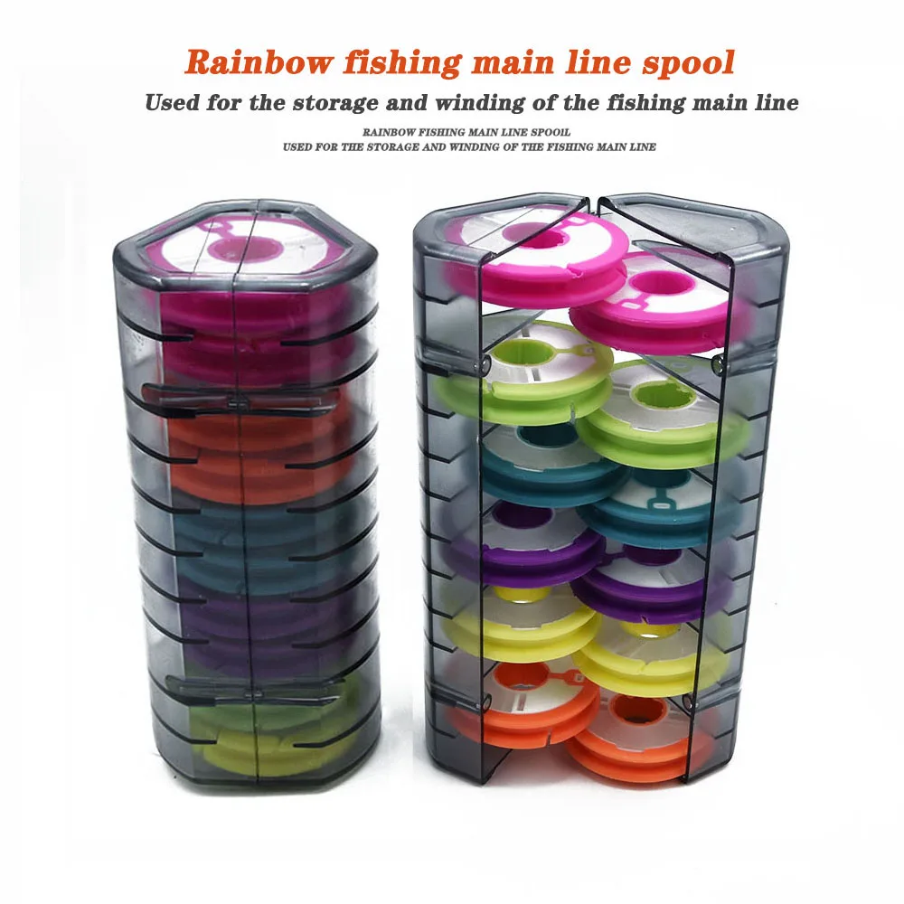 

Rainbow Fishing Main Line Box Winding Board 4-16 Axis Silicone Coil 2022New Fishing Accessories Tool Box Fishing Tackle Supplies