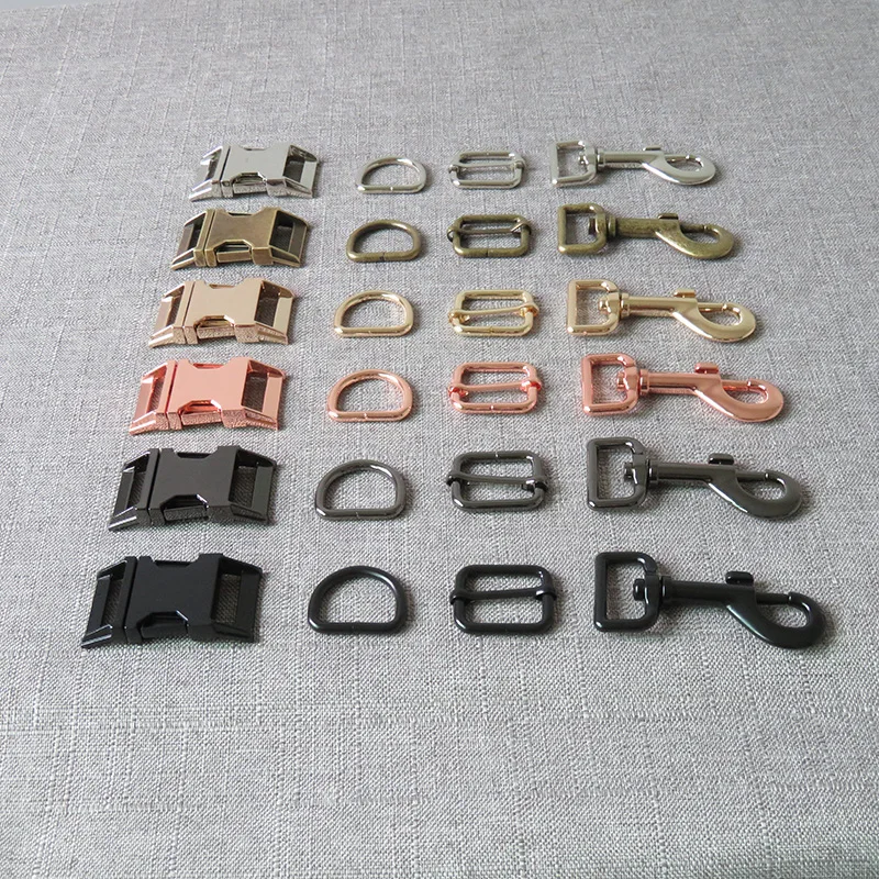 20 sets 25mm Metal hardware D ring belt straps slider side release buckle spring hook for dog collar leash harness accessories