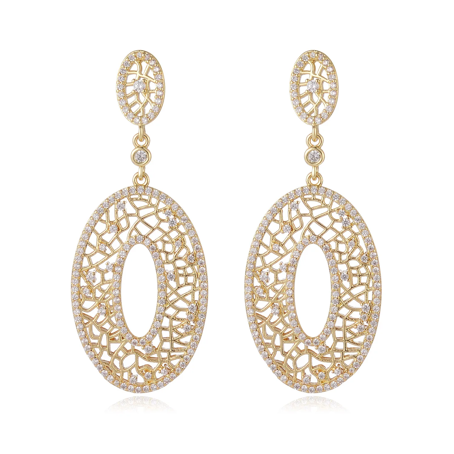 Double Drop-Shaped Earrings With Stone Inlays, Elegant, Simple And Atmospheric Banquet Ball For Wife