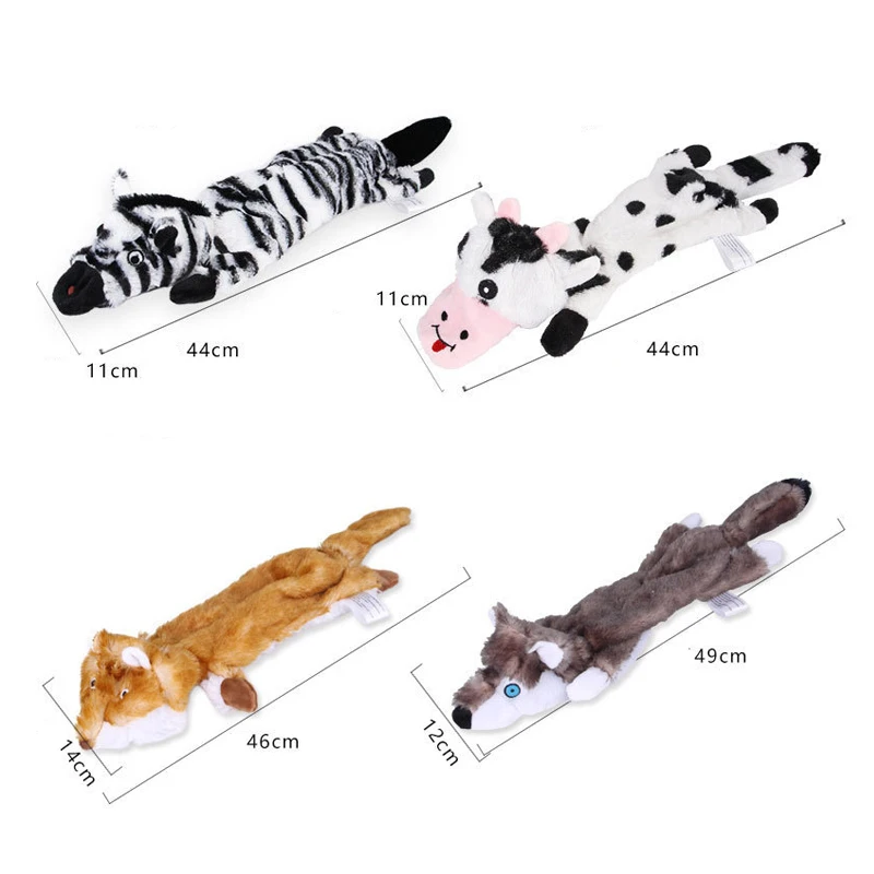 Cute Animal Shape Pets Dog Chew Squeaky Toys Plush Interactive Small Medium Dogs Toy Pet Accessories