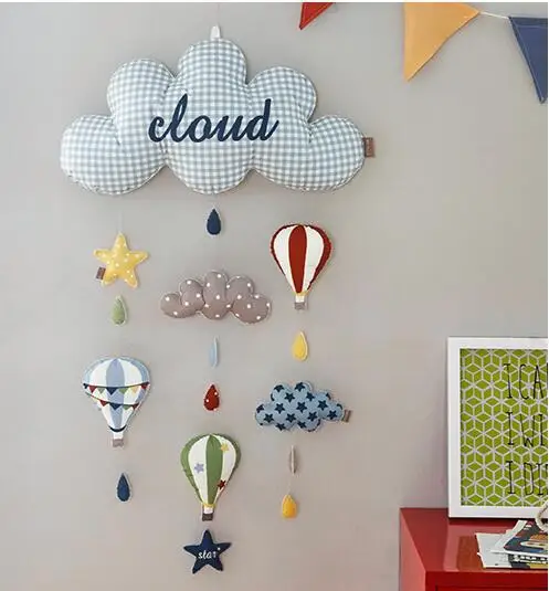 Clouds Astronaut Baby Room Handmade DIY Handmade Fabric Wall Decoration Pendant Christmas Kids Room Wall Decorations Felt Decor