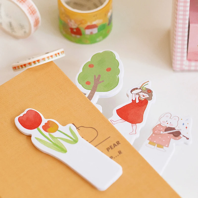 Kawaii stationery set cute fruit yogurt cute cartoon girl heart tape memo set gift box cute memo stationery spree