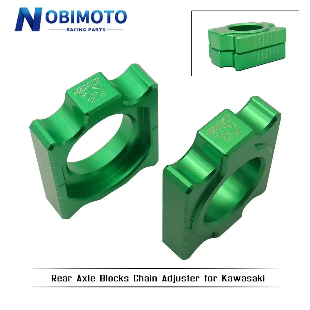 Motorcycle Rear Axle Blocks Chain Adjuster For Kawasaki KX125 KX250 KX250F KX450F KLX450R KX 125 250 250F Drit Bike Motocross