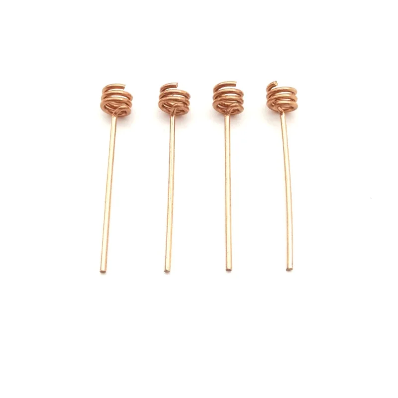 Straight and Bended Copper Intermal Aerial para Bluetooth Wireless, Spring Antenna, 1.5dbi, 2.4Ghz, Atacado, 5Pcs