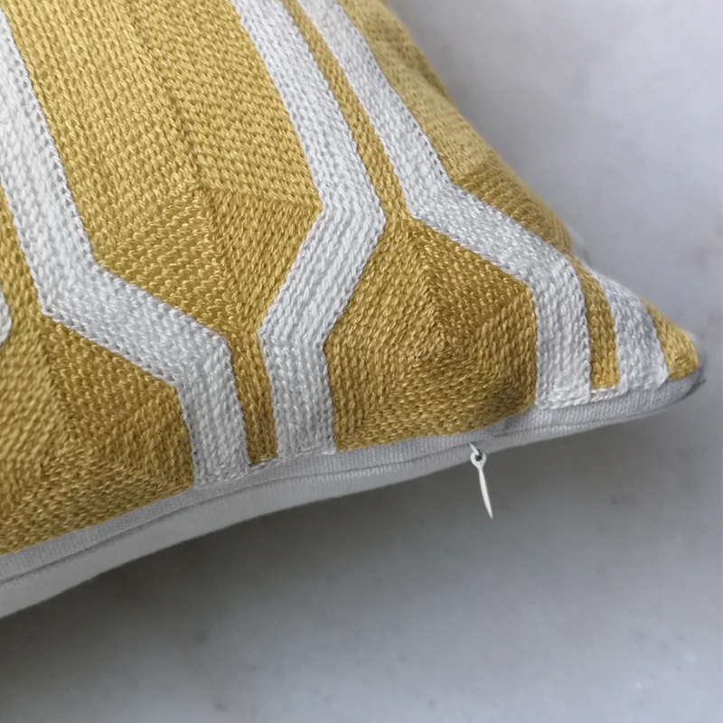 30x50cm Cushion Cove Vintage Yellow Geometric Cotton Embroidery Pillow Case with For Sofa Bed Home Decorative 12\
