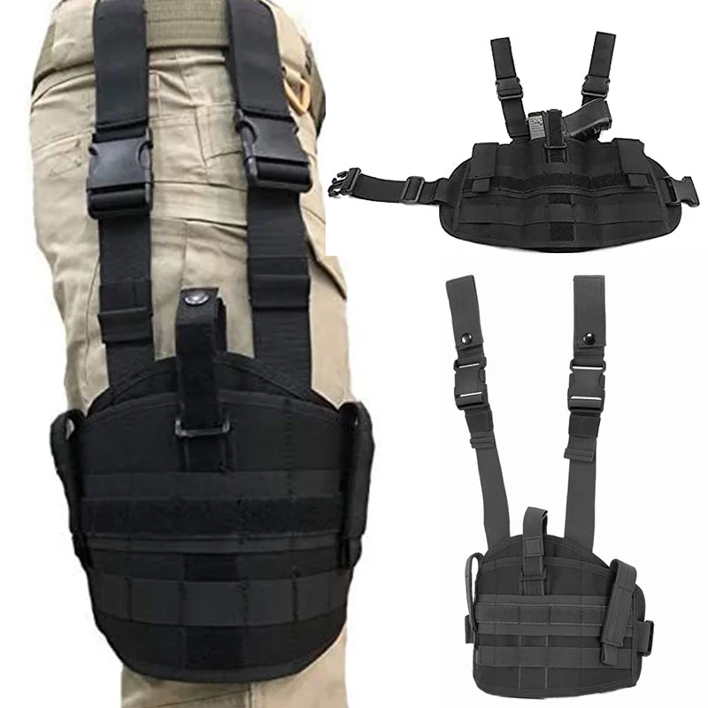 

Tactical Molle Riding Set Drop Leg Platform Hunting Airsoft Thigh Rig Panel Gun Holster Magazine Tool Pouch Quick Release Bag