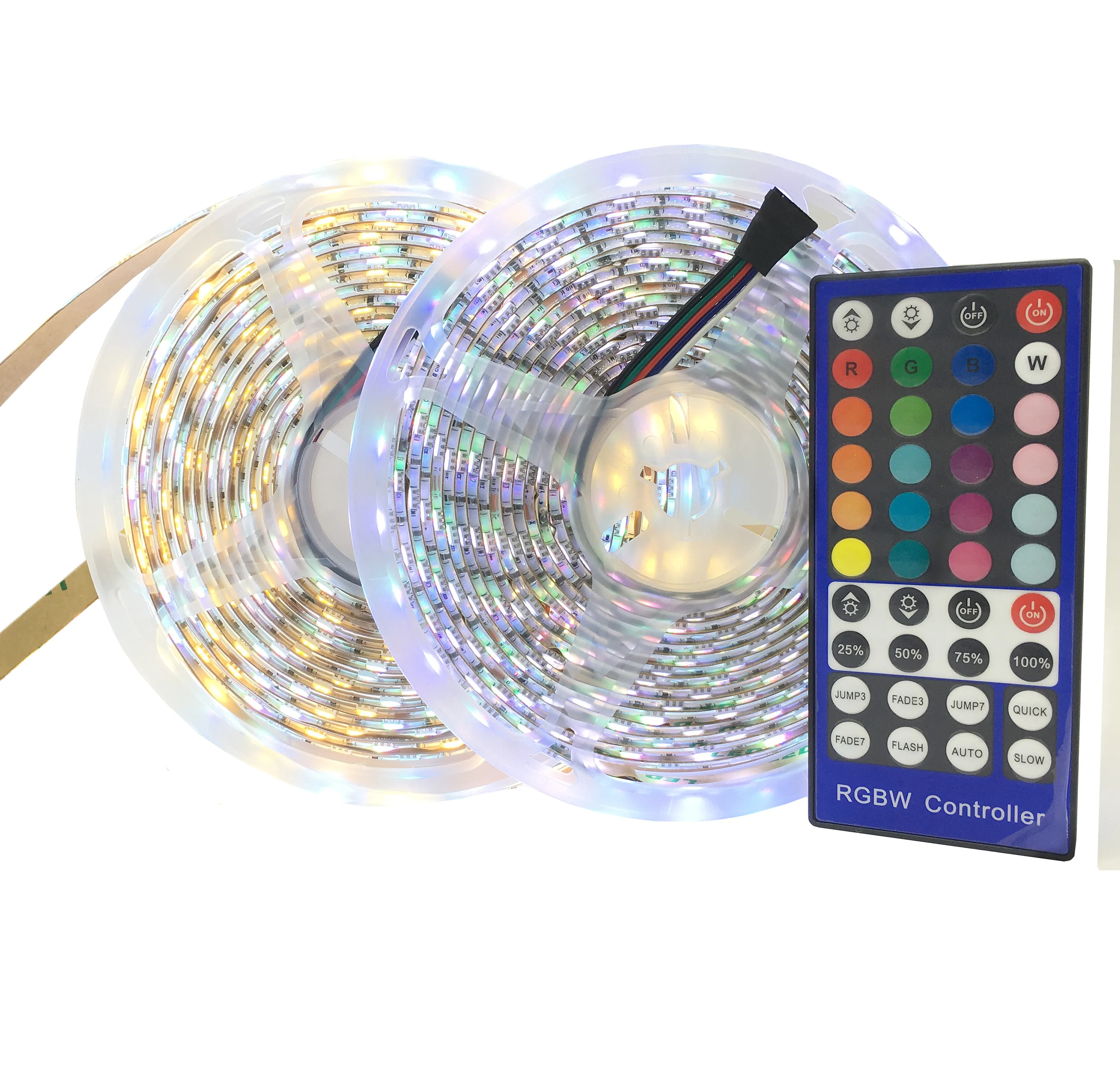 SMD 5050 RGBW RGBWW LED Strip Light 5M 60Leds/m DC12V Tape Ribbon Diode Flexible Waterproof 40keys Remote Controller Adapter set