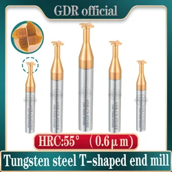 Hartmetall-T-Nut-Fräser, Wolfram, 3 mm, 4 mm, 6 mm, 8 mm, 10 mm, 12 T-Typ, Nutenfräser, insgesamt Stahl-Schlitzen-Fräser