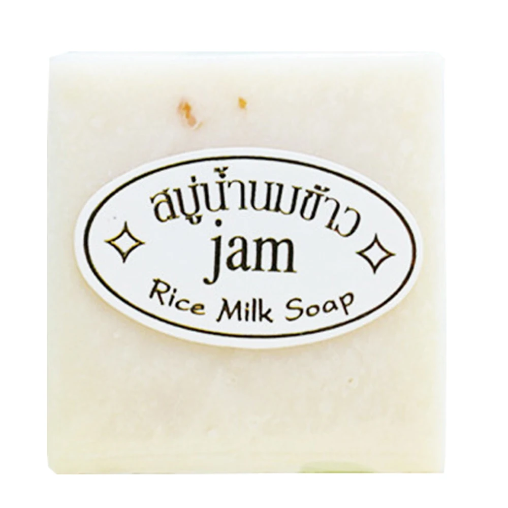 60g Milk Handmade Soap Whitening Moisturizing Brighten Skin Wash Face Body Cleaning Soap Rice Soap T0862