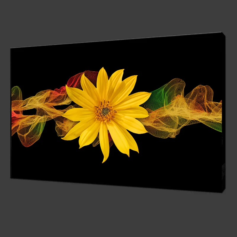 Sunflowers Color Ribbon Canavs Painting Beautiful Yellow Flower Poster and Prints Wall Art Pictures for Living Room Decoration