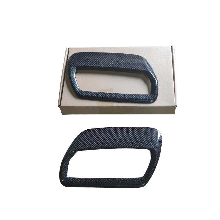 For Ford Mustang 2018 2019 2020 2021 Gloss Black 100% Real Dry Carbon Fiber Hood Engine Air Vent Outlet Cover Trim Add On Style - view 6