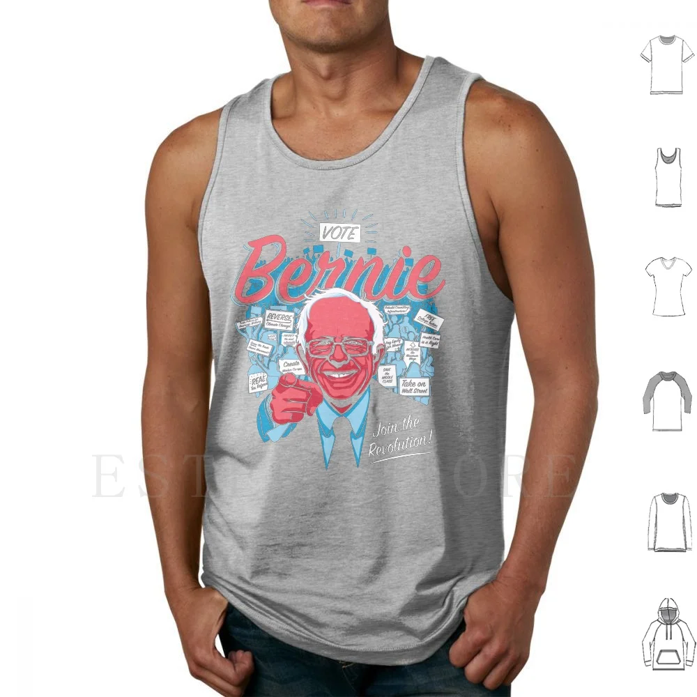 Bernie Sanders Revolution Camisetas sin mangas Chaleco Algodón Bernie Sanders Bernie Sanders Revolution Feel The Burn 2016 Bernie 12 puntos