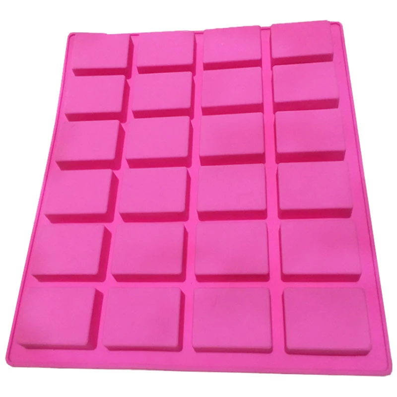 24Cavity Mini Rectangle Silicone Soap Mold Pudding Candy Mold DIY Cake Baking Handmade Soap Decorating Mould Soap Craft Supplies