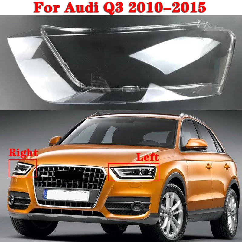 

Крышка передсветильник фары автомобиля для Audi Q3 2010-2015, автомобильный абажур для фары, крышка для передней фары, крышки светильник ней фары, стеклянные крышки для объектива