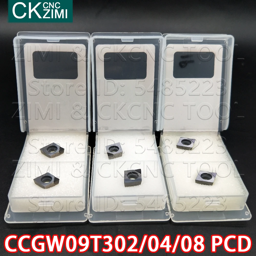CCMT CCGW09T302 PCD CCGW09T304 PCD CCMT CCGW09T308 PCD Dimamond PCD CNC inserti da taglio tornio strumenti CCGW CCMT 09T3 per alluminio
