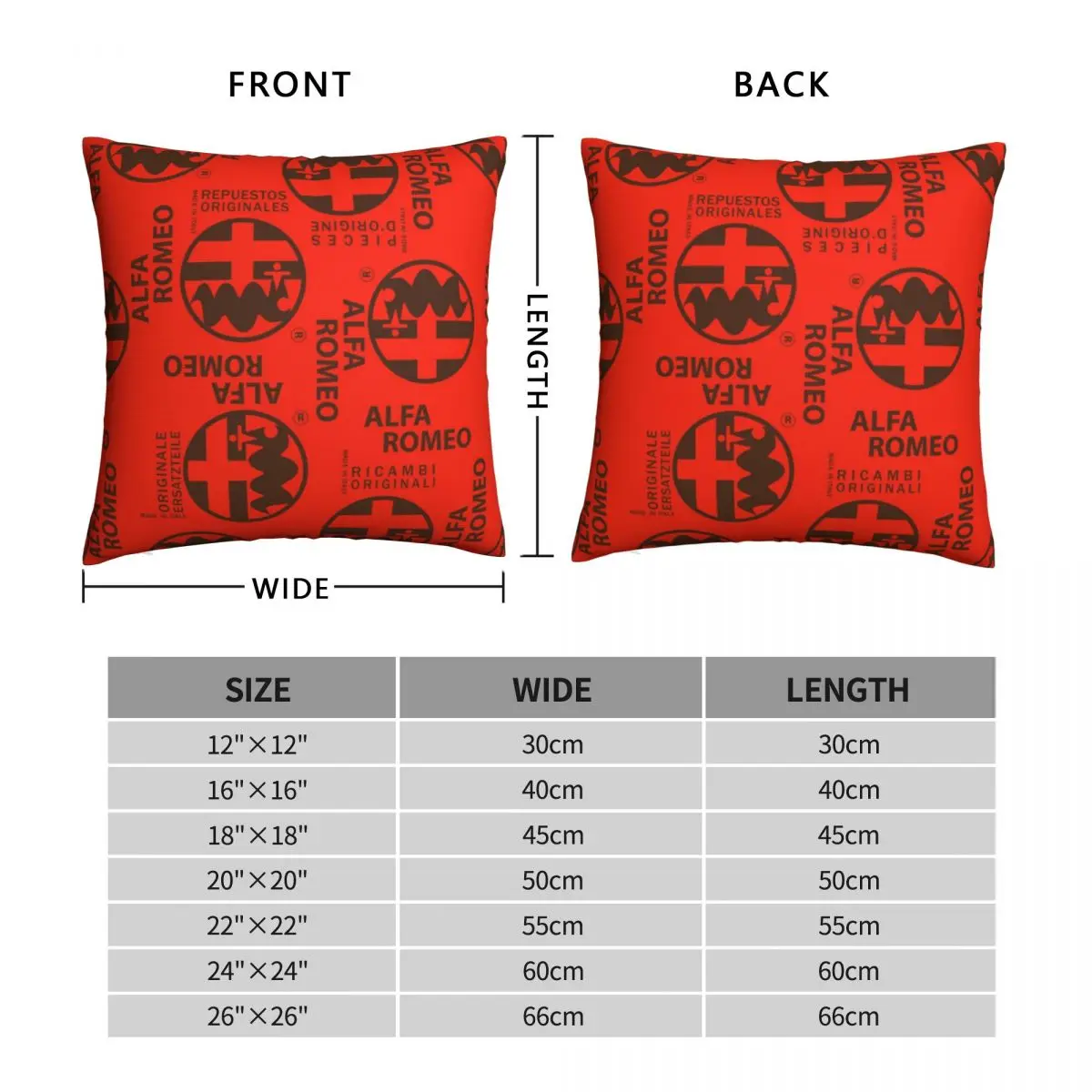 Ricambi Originali Alfa Romeo Pillowcase Polyester Linen Velvet Printed Zip Decor Pillow Case Home Cushion Cover