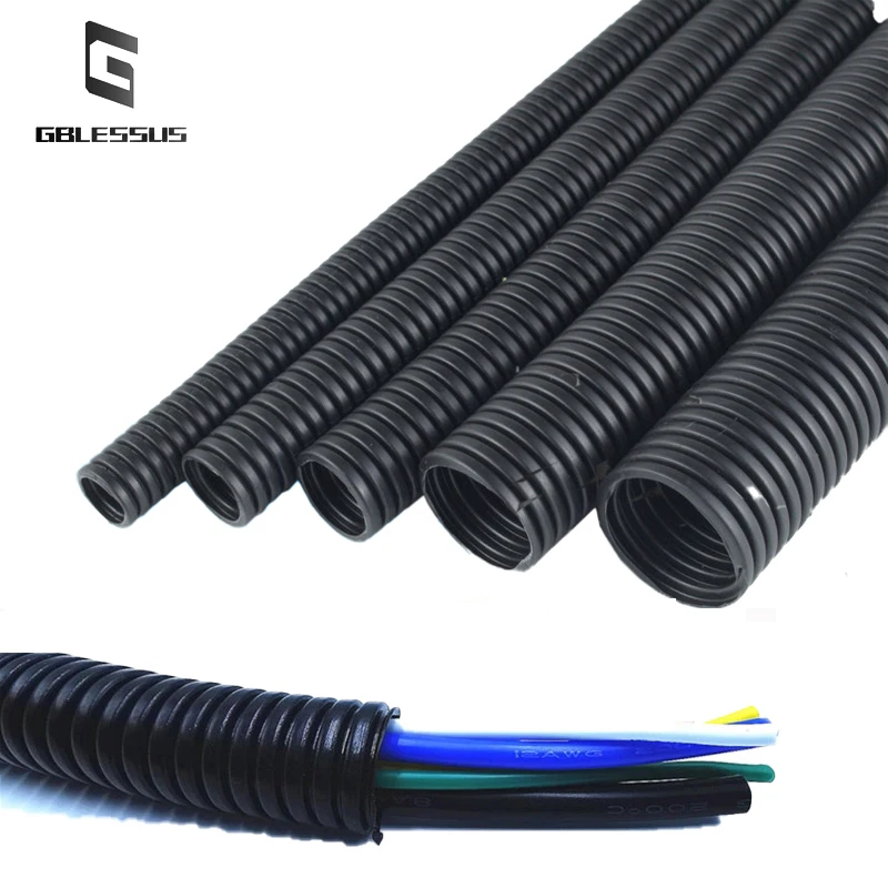 

1M Cable Sleeve PP Plastic Corrugated Hose Insulated Harness 4.5mm-17mm Automobile Motor Electrical Wire Protection Accessories