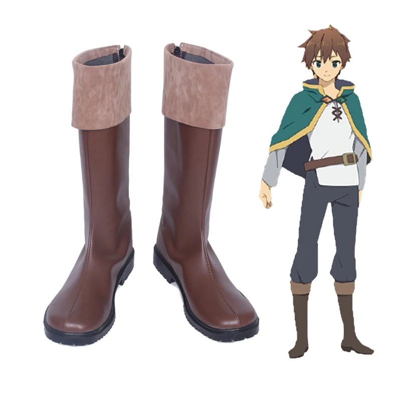 

KonoSuba God's Blessing on This Wonderful World Kazuma Satou Cosplay Shoes Anime Cosplay Boots Zipper-up Halloween Party Shoes