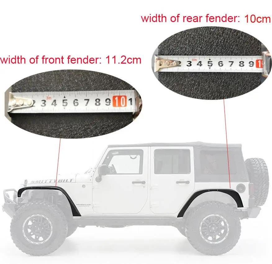 Front and Rear Fender Flares Steel Material for Jeep Wrangler JK J064 LANTSUN