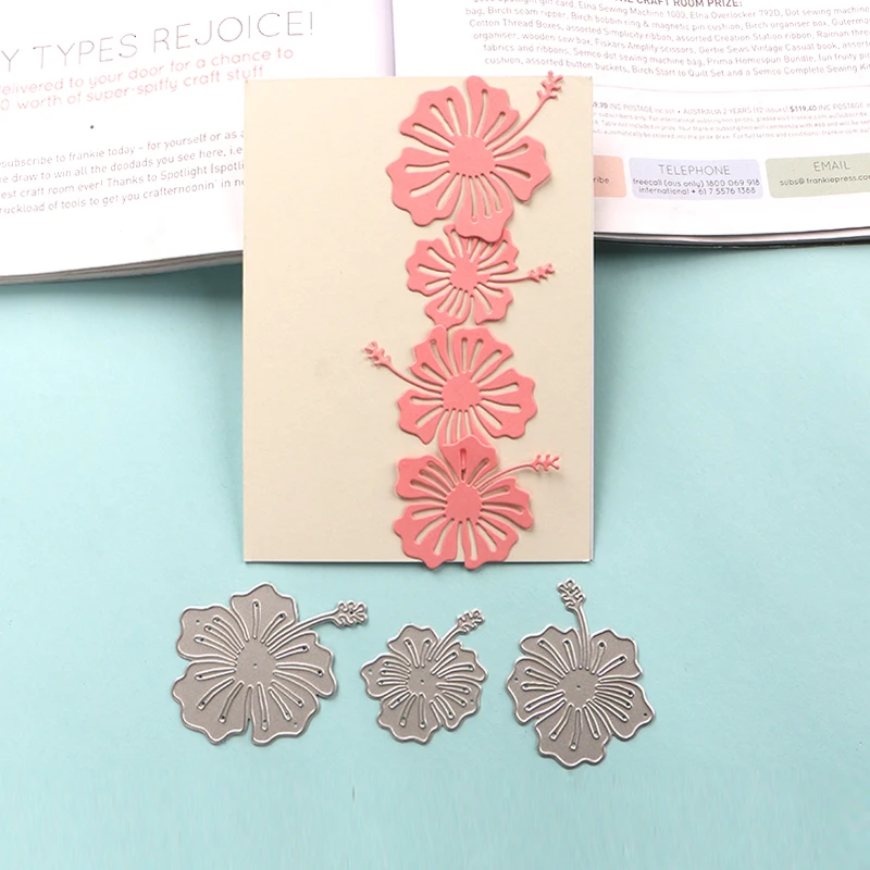 DUOFEN металлические штампы для резки Hibiscus Rosa-sinensis Linn трафарет DIY бумага для скрапбукинга альбом 2021, новинка