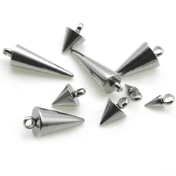 20Pcs Stainless Steel Cone Charms Pendants Cone Pendant Metal for Women Man Hoop Earrings DIY Jewelry Making Supplies Components