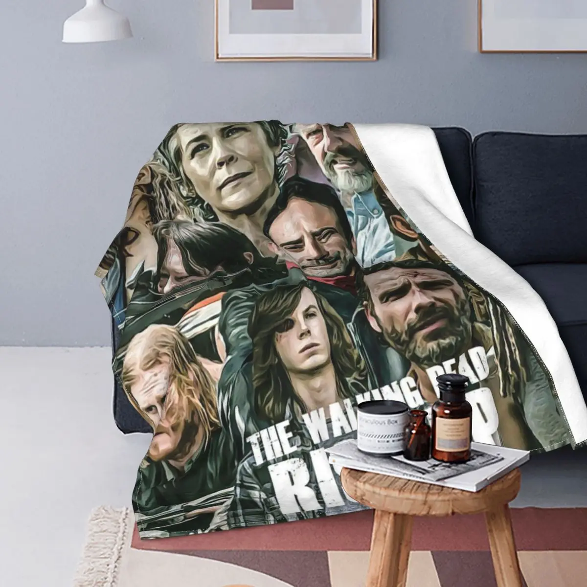 The Walking Dead Horror Movie Blanket Fleece Violence Rick Grimes Daryl Dixon Soft Throw Blankets for Bedroom Sofa Bedroom Quilt