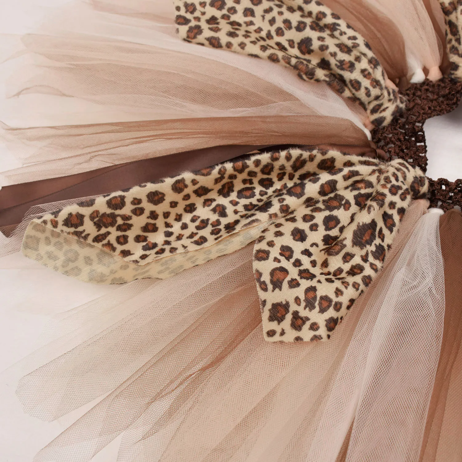 Baby Girls Wild Fluffy Tutu Skirt Baby Birthdays Party Costume Leopard Tulle Tutus Brown Skirts Photo Props