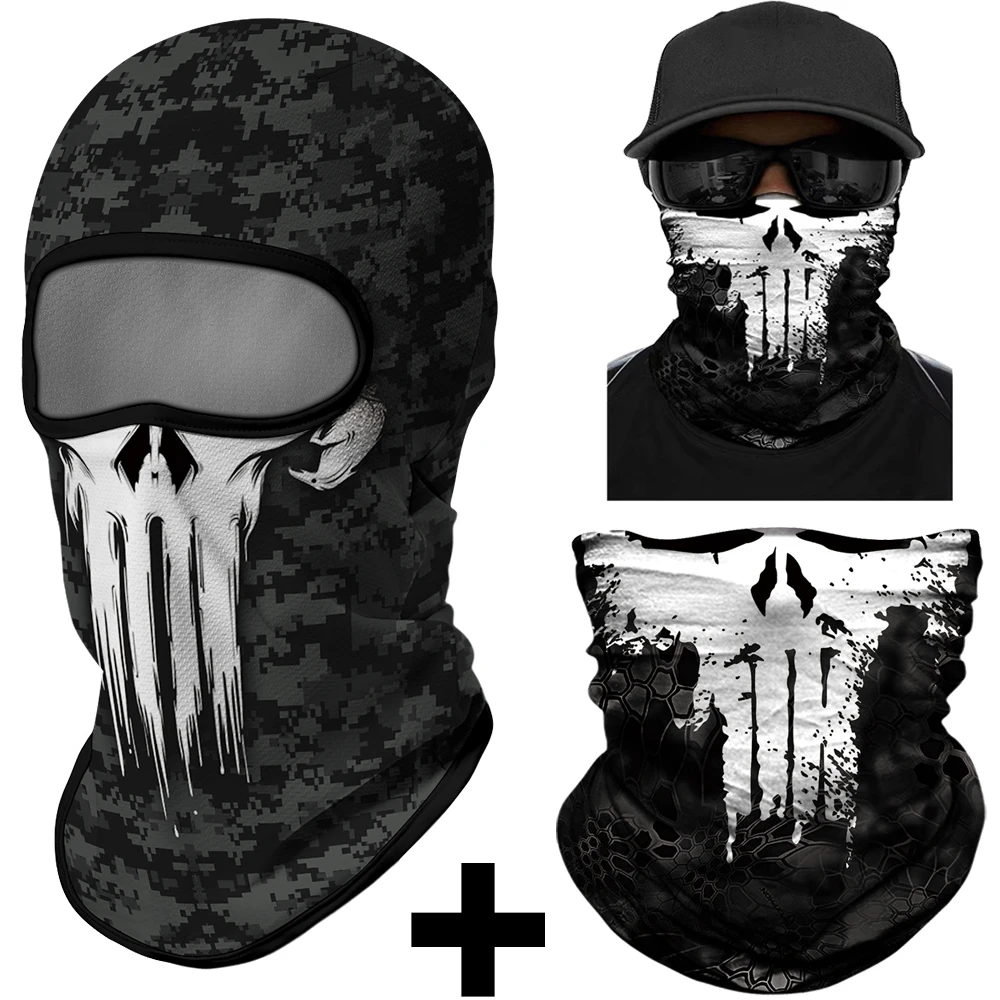 Punisher Half Mask Bandana Balaclava Venom Neck Gaiter Cycling Face Shield Hiking Scarf Ski Mask Headband Pasamontanas Women Men