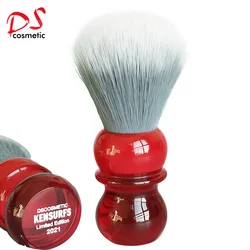 Dscosmetic Kensurfs soft hair shaving brush with Red resin handle and Gray synthetic hair for man wet shave