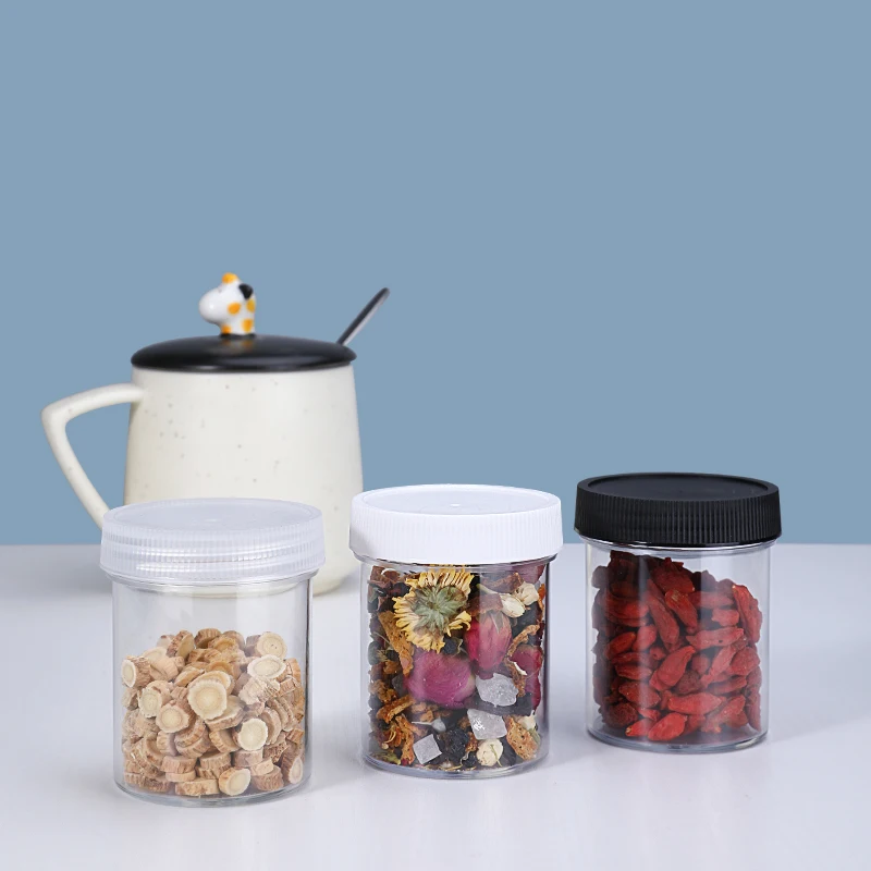 

120ml PET Wide Mouth Plastic Jar Empty Round Bottle With Screw Cap Food Cream Powder Storage Container 10Pcs