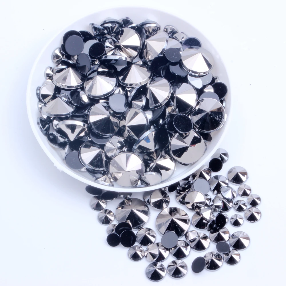 Non Hotfix Acrylic Rhinestones Flatback Pointed 2000pcs 10mm Colorful Glue On Stones Bedas For DIY Nails Art Crafts Designs