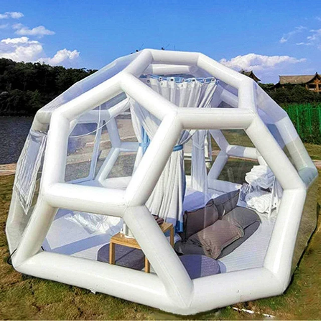 

New Inflatable Tent For Sale Transparent Football Structure Tent Free Pump Airtight Inflatable Bubble Tent For Camping Igloo