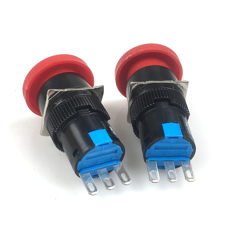 20pcs Emergency Stop Switch And Stop 16mm 3 Pines emergency stop