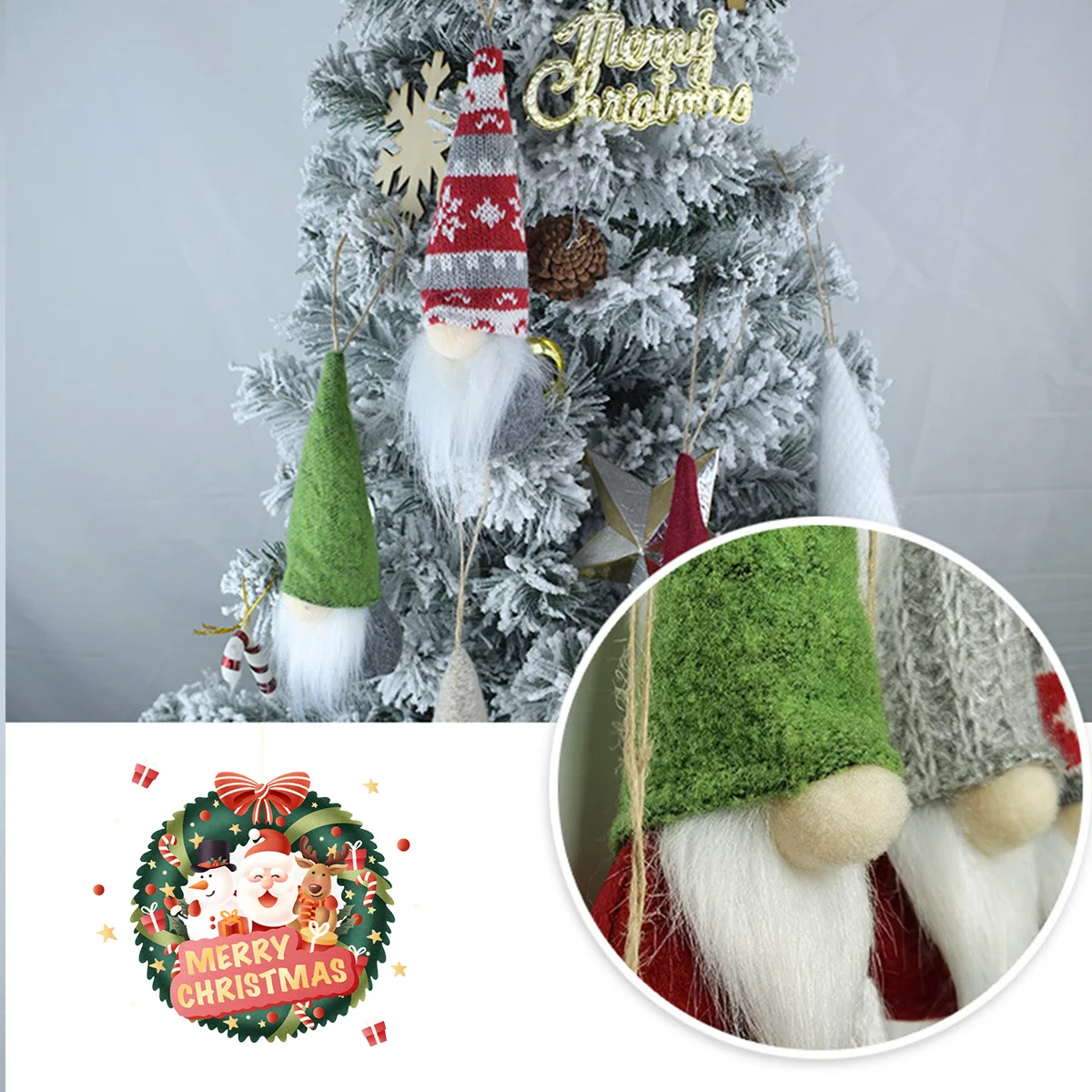 

10 Pcs Christmas Plush Tree Hanging Ornament Gnome Ornaments Handmade Santa Elf Gift for Children Party Home Decoration Supplies