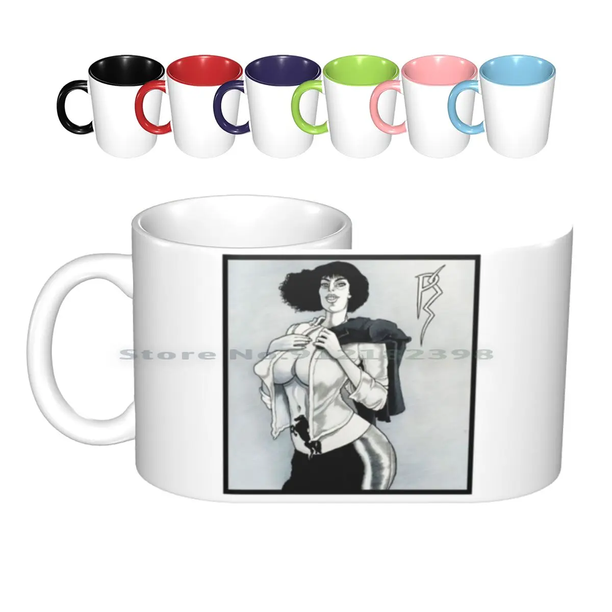 Pattie Smiph Hoarses Ceramic Mugs Coffee Cups Milk Tea Mug Patti Smiths Album Cover Sexy Tits Metal Parody Kitsch Satire John