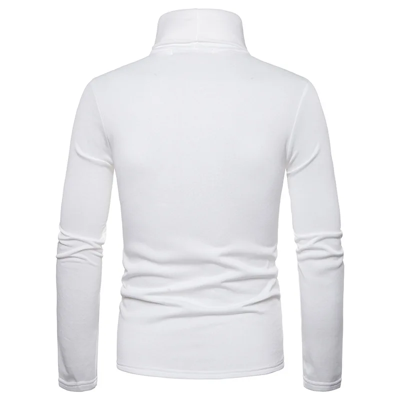 White Velvet Turtleneck T Shirt Men 2022 Autumn Winter New Slim Fit Long Sleeve T-shirt Men Hipster Casual Camiseta Masculina