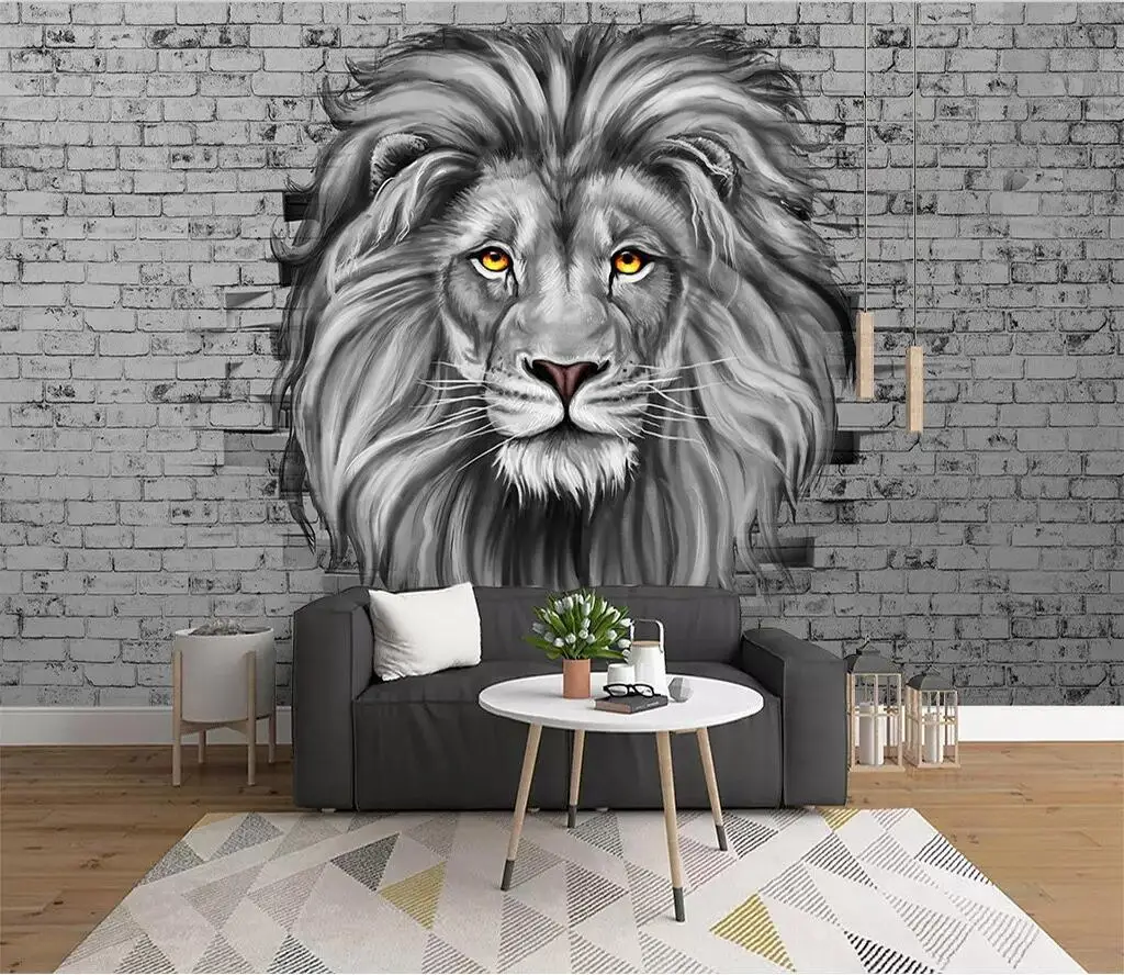 beibehang Custom papel de parede 3d African savannah lion Mural wallpapers for Living Room Bedroom 3D Wall Murals Wallpaper