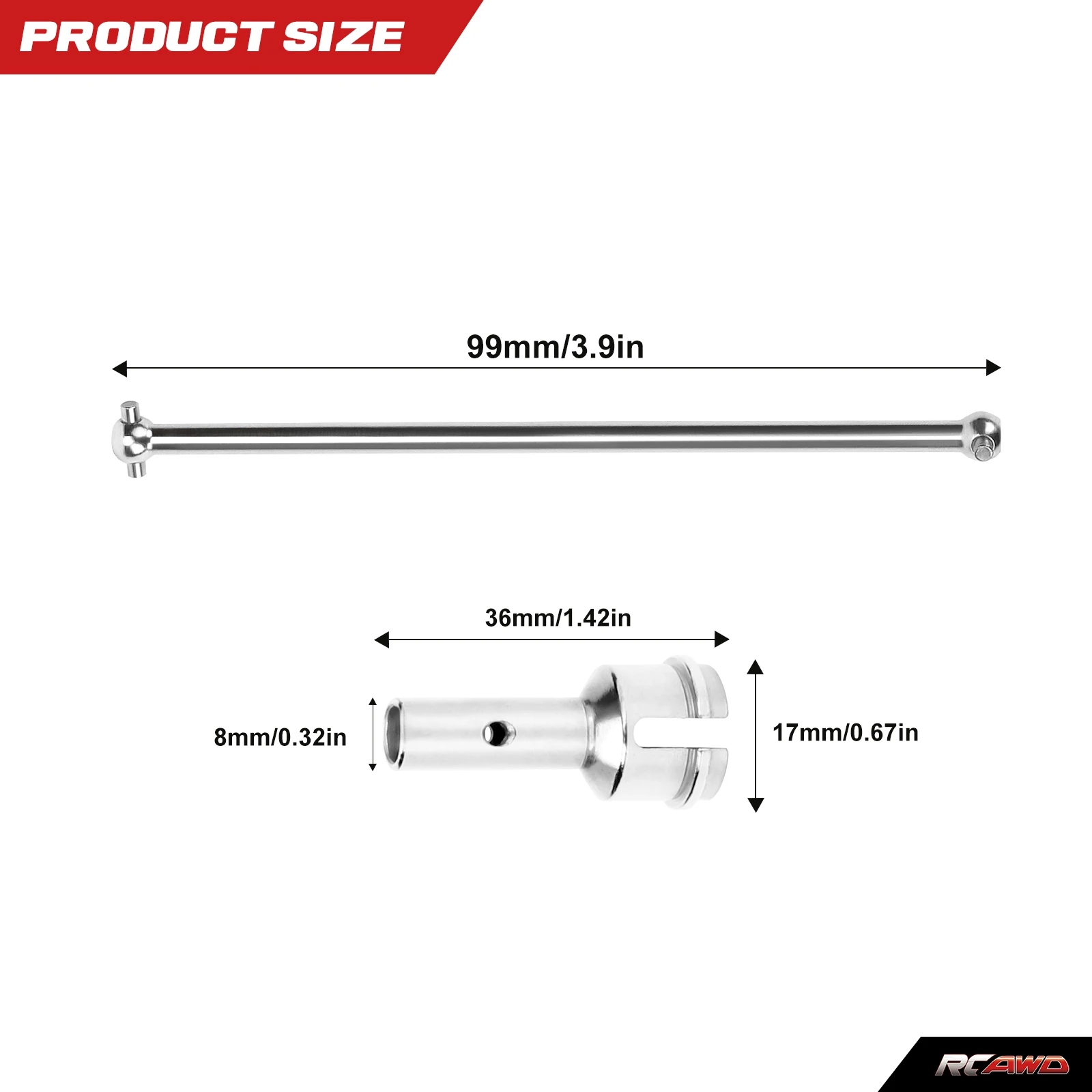 #45 steel rear WHEEL AXLE 8X36MM&DOGBONE 91MM for Arrma 1/7 Limitless Infraction Felony 1-8 6s BLX Typhon RTR&Roller hopup part