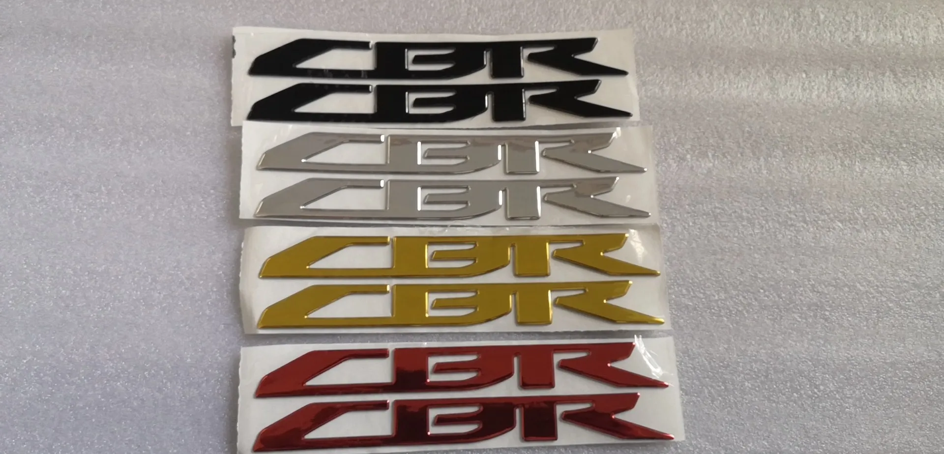 A Pair Graphic and brand Name Emblem 3D Sticker Fit  CBR Honda  Sliver Black Red  Glod