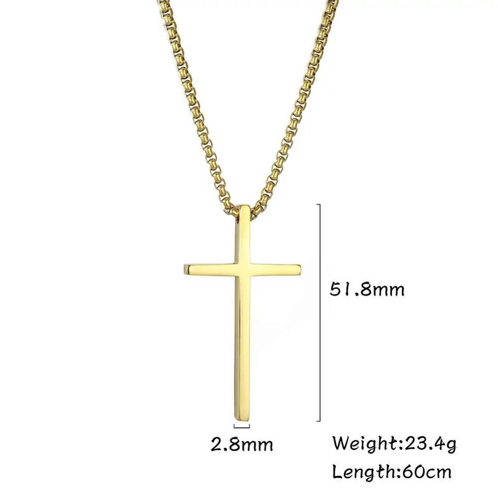 My Shape Christian Cross Necklaces Stainless Steel Chain Necklace Men Black Color Choker Amulet Religious Jesus Jewelry Gift