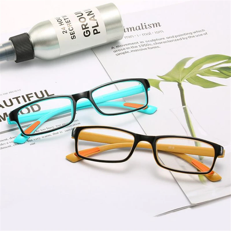 Ultra-light TR90 Square Myopia Glasses With Degree Women Men Student Prescription Eyeglasses Black-Red Frame -0.5 -1.0 To -6.0