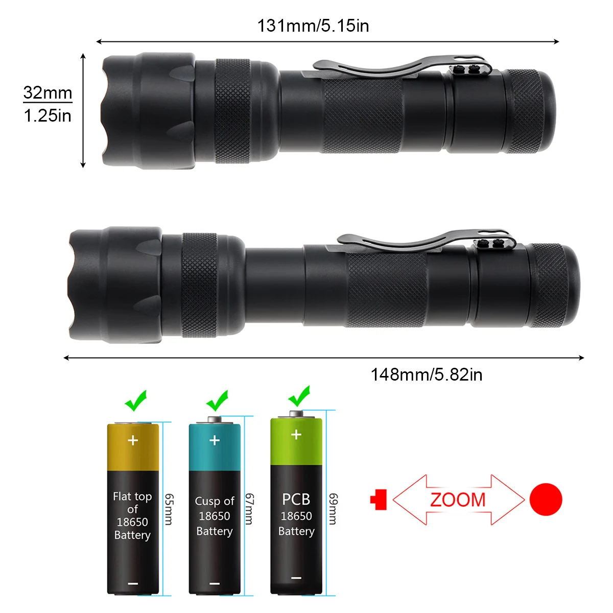 SecurityIng Mini LED Infrared Flashlight 502F IR 850nm Night Vision Zoom Handheld Waterproof Shockproof Flashlight for Hunting
