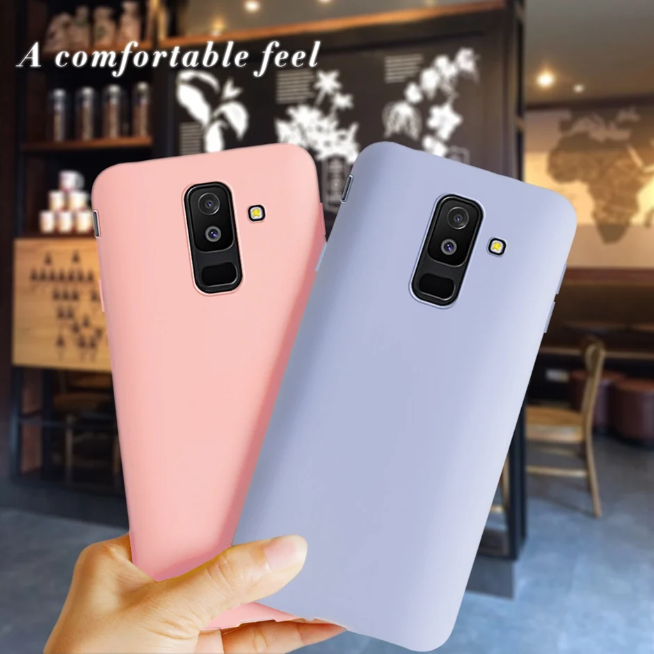 Candy Color Silicone Case For Samsung Galaxy A6 Plus 2018 Case Cover Soft TPU Capas For Phone Case Samsung Galaxy A6 2018 Funda