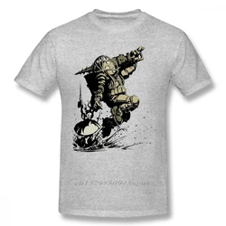 Classic Game Big Daddy Bioshock T Shirt For Men 3D Graphic Print Crewneck Homme Tee Shirt Plus Size Camiseta