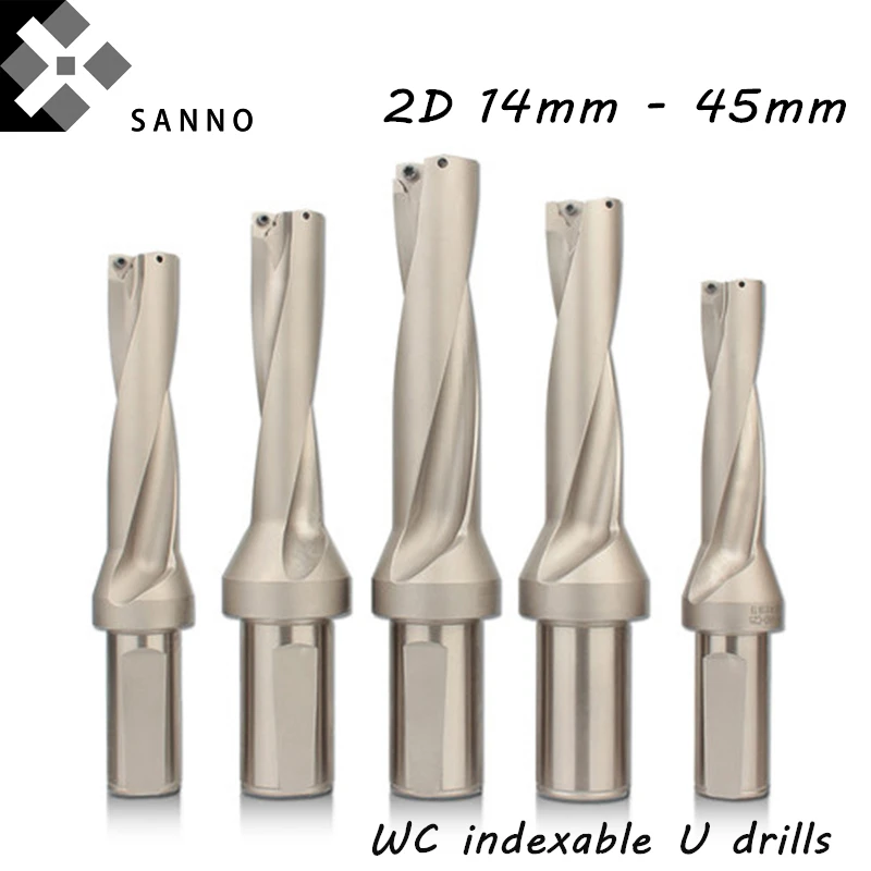 

WC indexable inserts drill bit 2D 14mm, 20mm, 24mm, 28mm,31mm,35.5mm-45mm cnc power U drill tool fast drilling bit